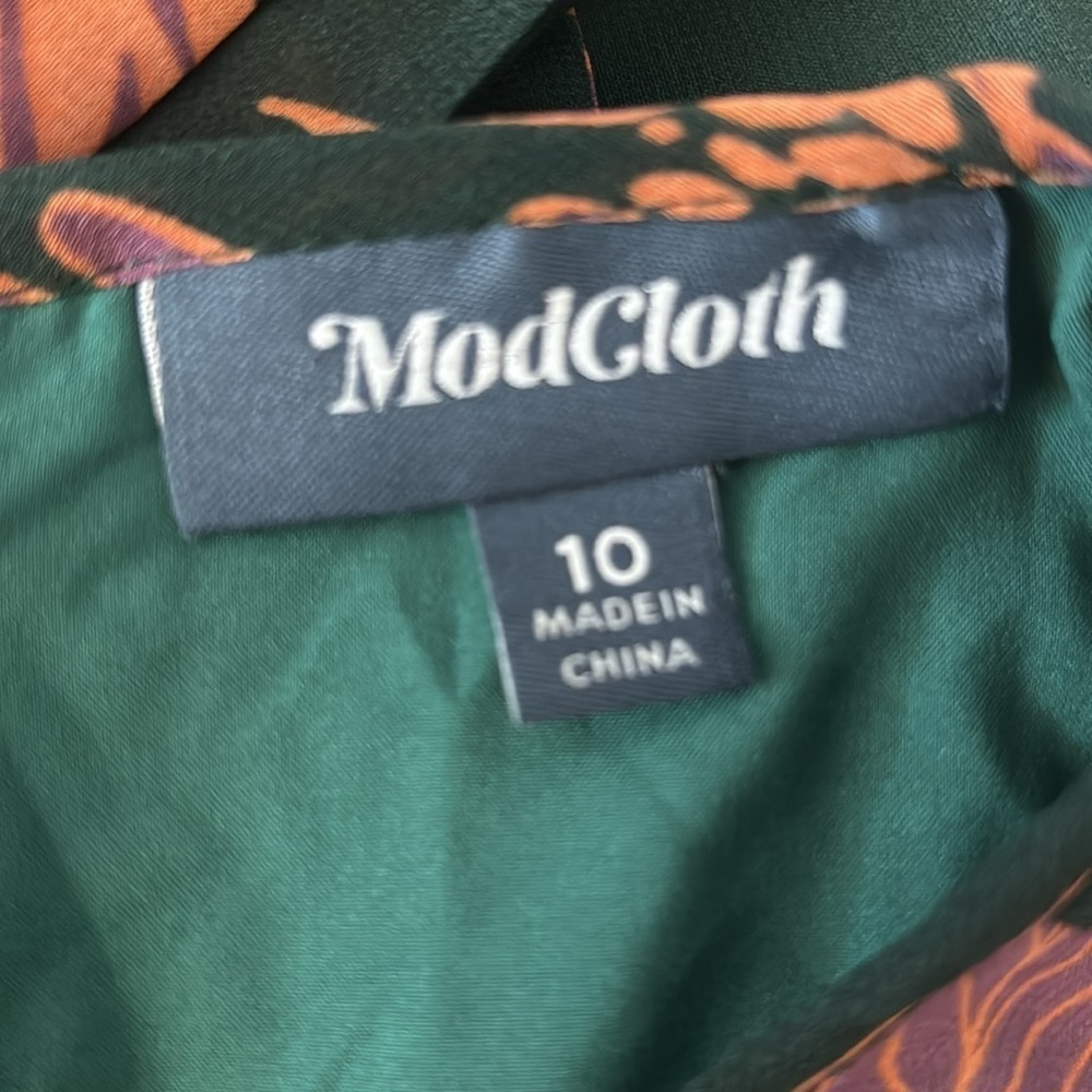 Modcloth Floral Keen on Pleats Long Sleeve Chiffon Fit & Flare Midi Dress NWOT - Picture 10 of 12